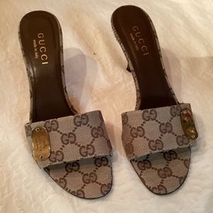 Gucci Canvas GG Monogram Mule Sandals